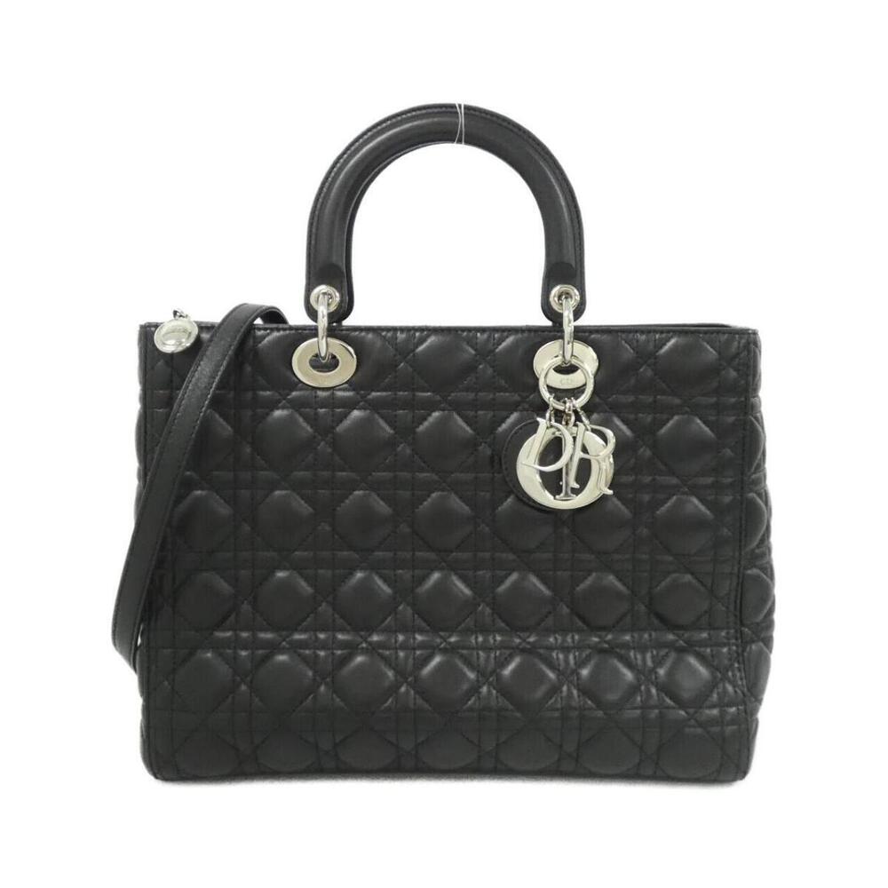 Christian Dior Lady Bag Cannage quilting logo Black